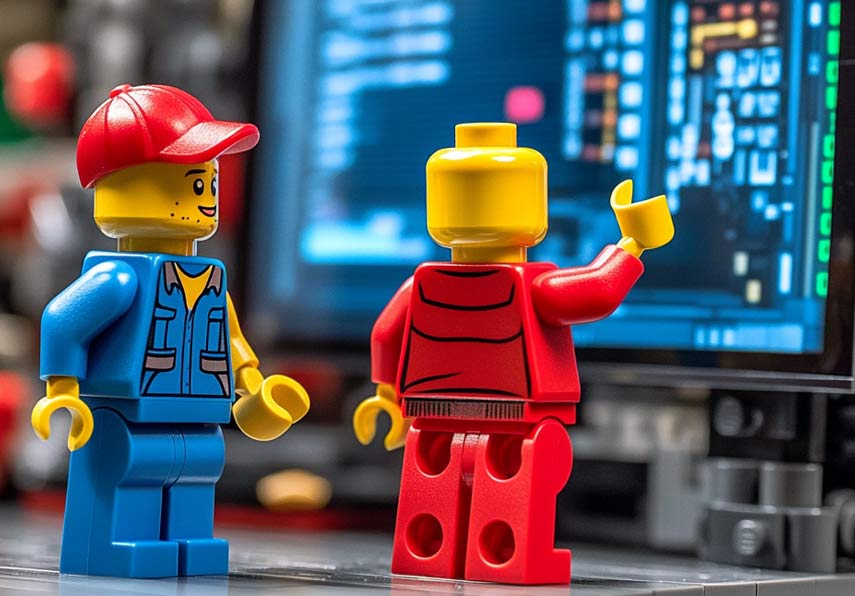 SEO Agentur SEO Betreuung - zwei Lego Männchen vor einem Bildschirm